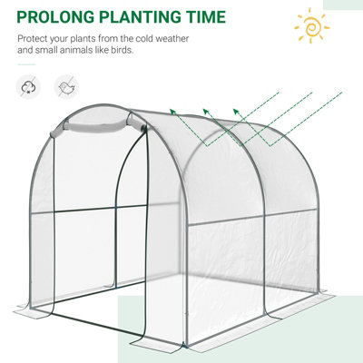Chilli Walk-in Polytunnel Greenhouse with Roll-up Door Transparent ...