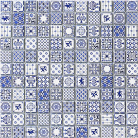 China Blue Self-Adhesive Mosaic Tile