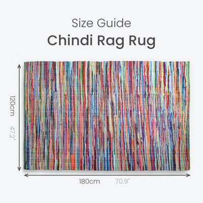 Chindi Recycled Rag Rug - 120 x 180cm