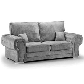 Chingford 3 Seater Sofa Chenille Fabric Grey