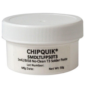 CHIP QUIK No-Clean Lead-Free Low Temperature Solder Paste Jar, 50g
