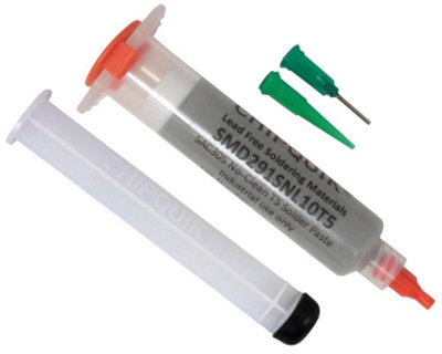 CHIP QUIK No-Clean Lead-Free Solder Paste Syringe with Plunger & Tip