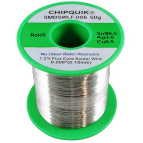 CHIP QUIK - No-Clean, Lead-Free Solder Wire, 0.15mm, 50g