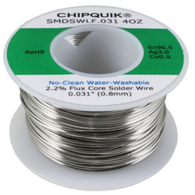 CHIP QUIK - No-Clean, Lead-Free Solder Wire, 0.8mm, 113g