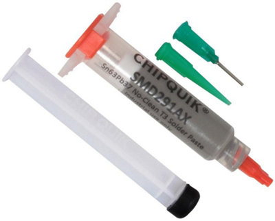 CHIP QUIK No-Clean Solder Paste Syringe with Plunger & Tip T3 Mesh, 5cc