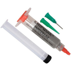 CHIP QUIK No-Clean Solder Paste Syringe with Plunger & Tip T3 Mesh, 5cc