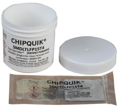 CHIP QUIK - Solder Paste No Clean Sn42/Bi57.6/Ag0.4 2-Part Mix 15g (T4 ...