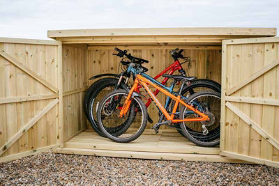 Chipping Bike Store Large - Timber - L113 x W227 x H127 cm