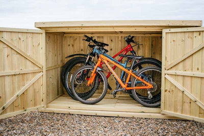 Chipping Bike Store Large - Timber - L97 x W213.5 x H129 cm