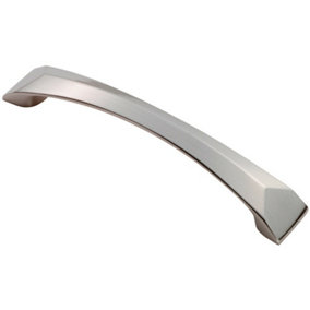 Chiselled Cabinet Pull Handle 128mm Fixing Centres 145 x 25mm Satin Nickel