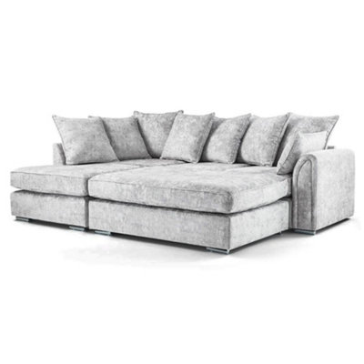 Chiswick Corner Sofa + Free Footstool Silver (Scatter Back)
