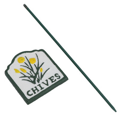 Chives Herb Sign Marker Label Cast Iron Plant Plaque Garden Yard Allotment