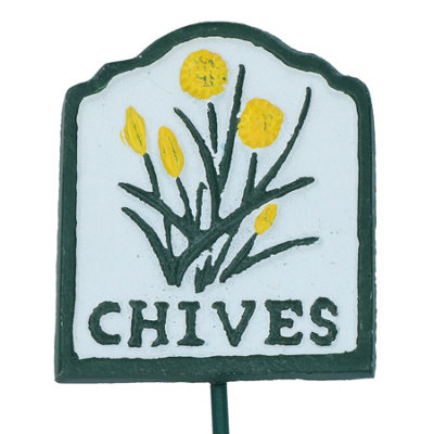 Chives Herb Sign Marker Label Cast Iron Plant Plaque Garden Yard Allotment