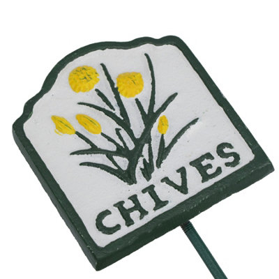 Chives Herb Sign Marker Label Cast Iron Plant Plaque Garden Yard Allotment