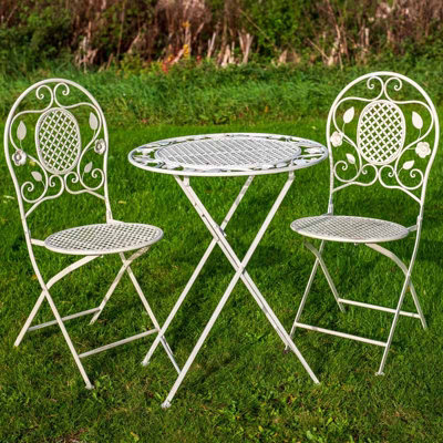 White cast deals aluminum bistro set