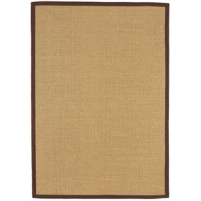 Chocolate Bordered Plain Modern Easy to clean Rug for Dining Room Bed Room and Living Room-120cm X 180cm