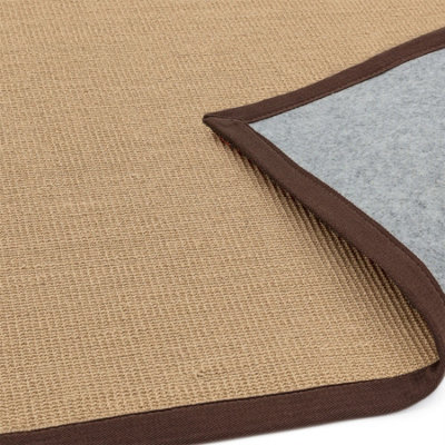 Chocolate Bordered Plain Modern Easy to clean Rug for Dining Room Bed Room and Living Room-200cm X 300cm