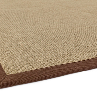 Chocolate Bordered Plain Modern Easy to clean Rug for Dining Room Bed Room and Living Room-200cm X 300cm