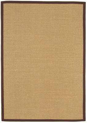 Chocolate Bordered Plain Modern Easy to clean Rug for Dining Room Bed Room and Living Room-240cm X 340cm