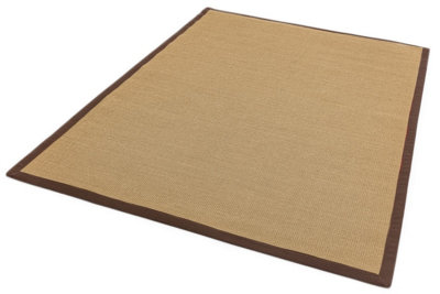 Chocolate Bordered Plain Modern Easy to clean Rug for Dining Room Bed Room and Living Room-240cm X 340cm