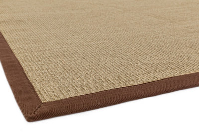 Chocolate Bordered Plain Modern Easy to clean Rug for Dining Room Bed Room and Living Room-240cm X 340cm