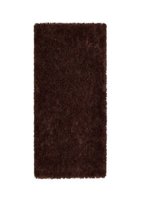 Chocolate Handmade Rug, 50mm Thickness Plain Shaggy Rug, Modern Luxurious Rug for Bedroom, & Dining Room-133cm (Circle)