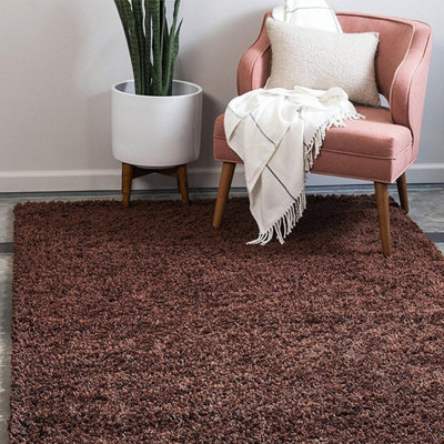 Chocolate Thick Shaggy Rug - California - 80x150cm (2'8"x5')