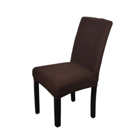 Chocolate Universal Dining Velvet Chair Cover, Pack of 1