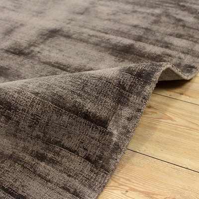 Chocolate Viscose Easy to clean Plain Handmade , Luxurious , Modern Rug ...