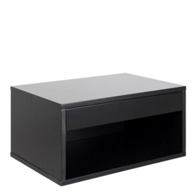 Cholet Square Bedside Table with 1 Drawer in Black