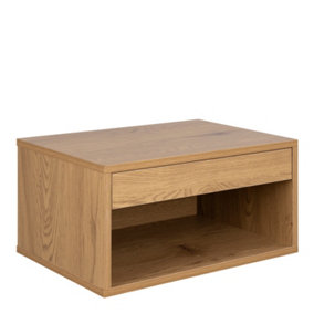 Cholet Square Bedside Table with 1 Drawer in Oak