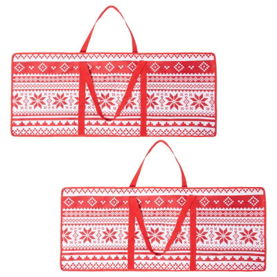 Christmas 2 x Wrapping Paper Storage Organiser Nordic Xmas Gift Wrap Bag, Red