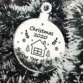 Christmas 2020 Engraved Bauble Lockdown Gift Christmas Tree Decoration Family Gift