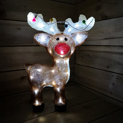 Christmas Acrylic Reindeer With String Lights & Cool White LED Price Comparisons | Compare The Build