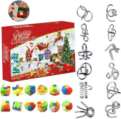 Christmas Advent Calendar 2026 Brain Teaser Puzzle Box, 24 Days Xmas ...
