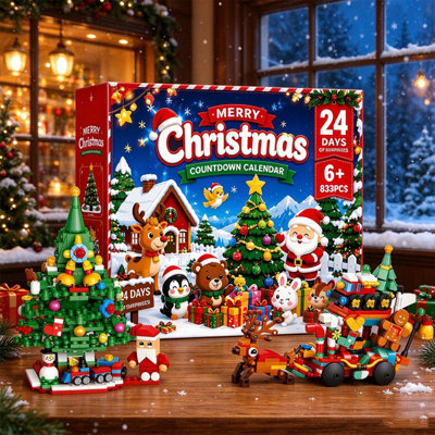Christmas Advent Calendar Building Blocks 833 Pcs 24 Days Countdown ...