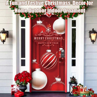 Christmas Cross Door Cover Nativity Cross Religious Door Decorations Banner C