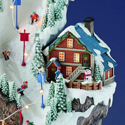 Christmas Animated Ski Mountain with Lights and Music 20 Inches
