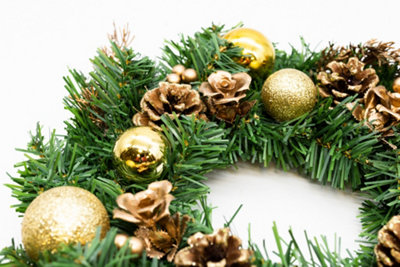 Christmas Artificial Wreath - Gold 30cm