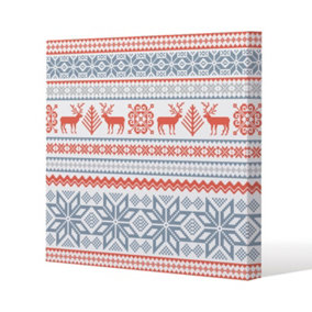 Christmas background with deer (canvas) / 101 x 101 x 4cm