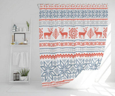 Christmas background with deer (shower curtain) / Default Title Price Comparisons | Compare The Build