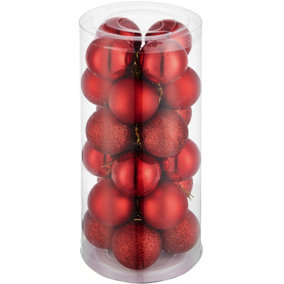 Christmas Baubles in red (set of 24) - red