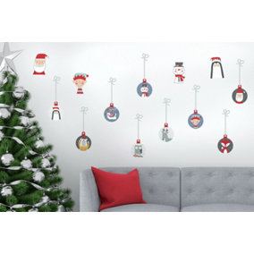 Christmas Baubles Wall Stickers Living room DIY Home Decorations