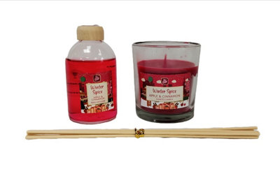 2pc Cinnamon Scented Home Fragrance Oil Home Diffusers Candles Room Therapy 16oz, Red