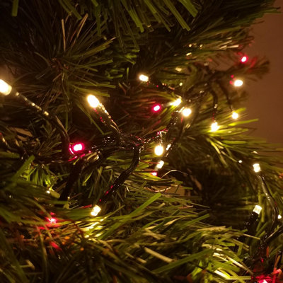 Christmas Cluster Lights 2000 LED Red & Vintage Gold Multi Action 25M