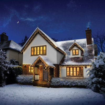 Christmas Cluster Lights 2000 LED Vintage Gold Multi Action 25M