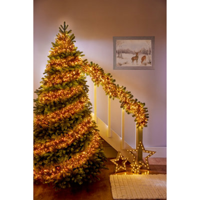 Christmas Cluster Lights 2000 LED Vintage Gold Multi Action 25M