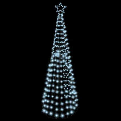 Christmas Cool White Maypole Tree LED Light Pyramid Outdoor Decoration 1.4m