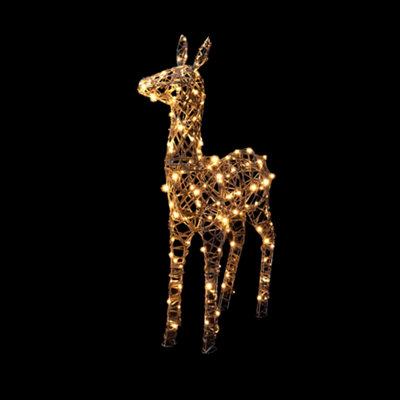 Christmas Decor Astrid Rattan Deer 230 Warm White LEDs DIY at B&Q