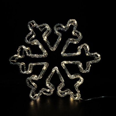 Christmas Decor: Flashing Warm White Snowflake Decoration (80 LEDs ...